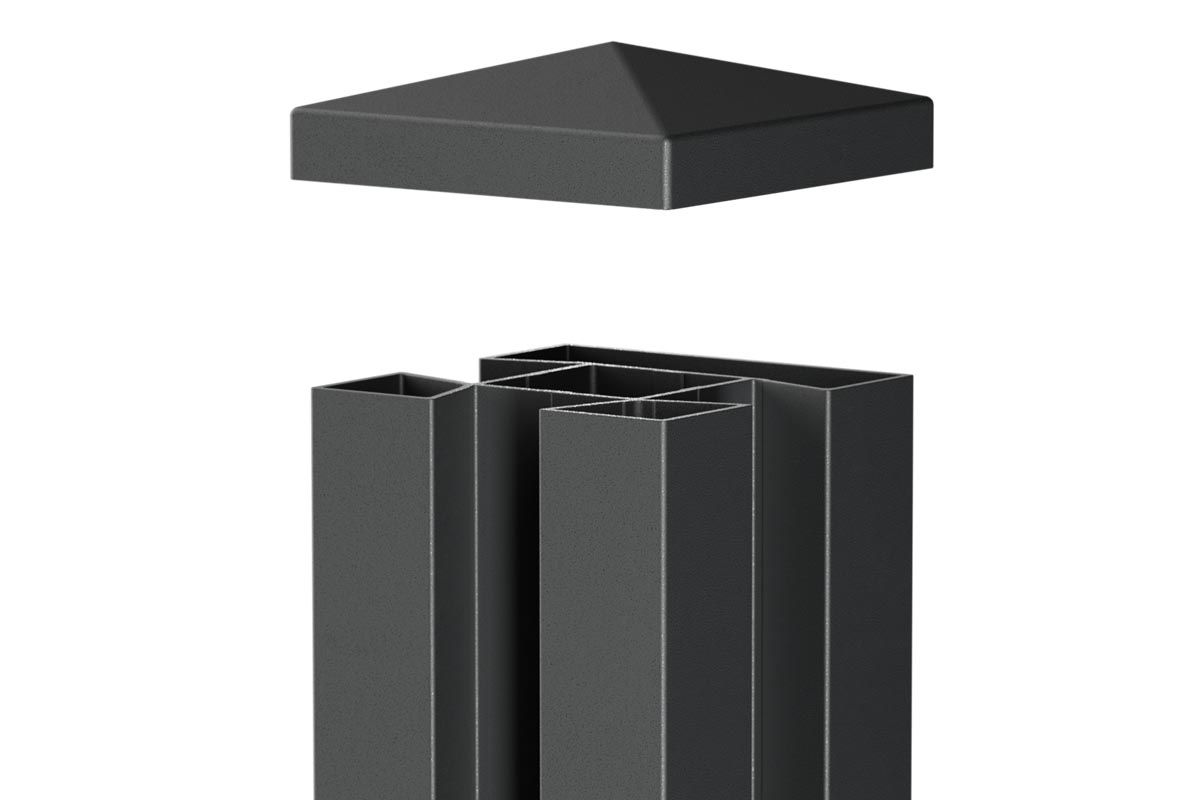 VIDUAL aluminum middle post 72x72 mm, incl. accessories | Anthrazitgrau ...